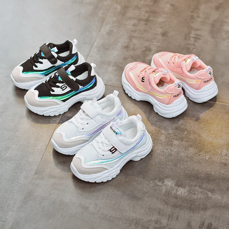Mode enfants chaussures nouveaux enfants coréens baskets Net tissu désodorisation respirant athlétique Runnng chaussures de Sport nouveau-né bébé chaussures de loisirs