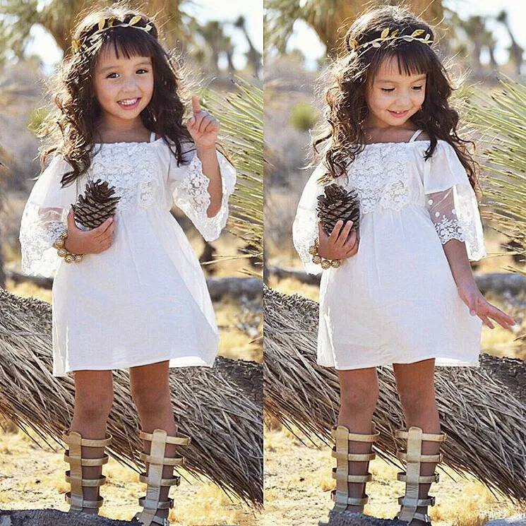 Baby girls lace Strapless dress Children suspender princess dresses new summer Pageant Holiday kids Boutique clothing4659246