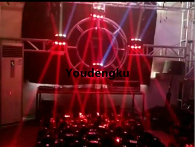 8 stks/partij 360 graden rotatie licht 9x10 w led beam bewegend hoofd licht rgbw 4 in 1 DJ led bewegend hoofd spider beam licht