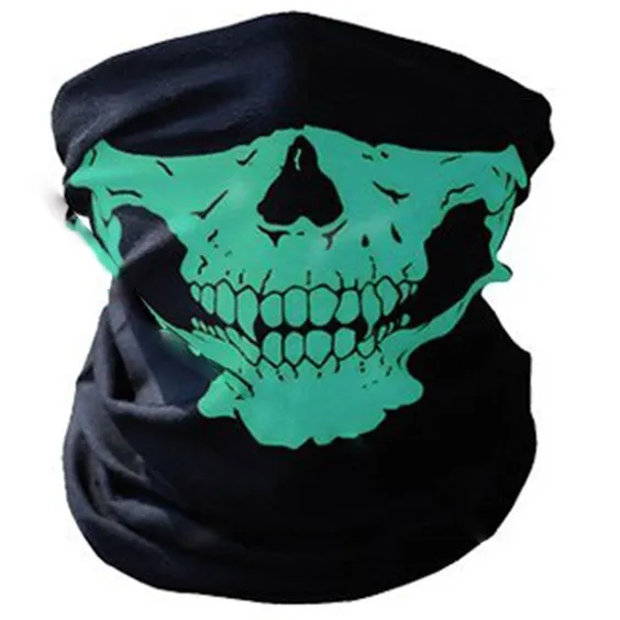 16in1 multifunktionell skalle mask halloween halv ansikte masker sport magiska halsduk huvudband huvudbonad halsduk för utomhusvit5594119