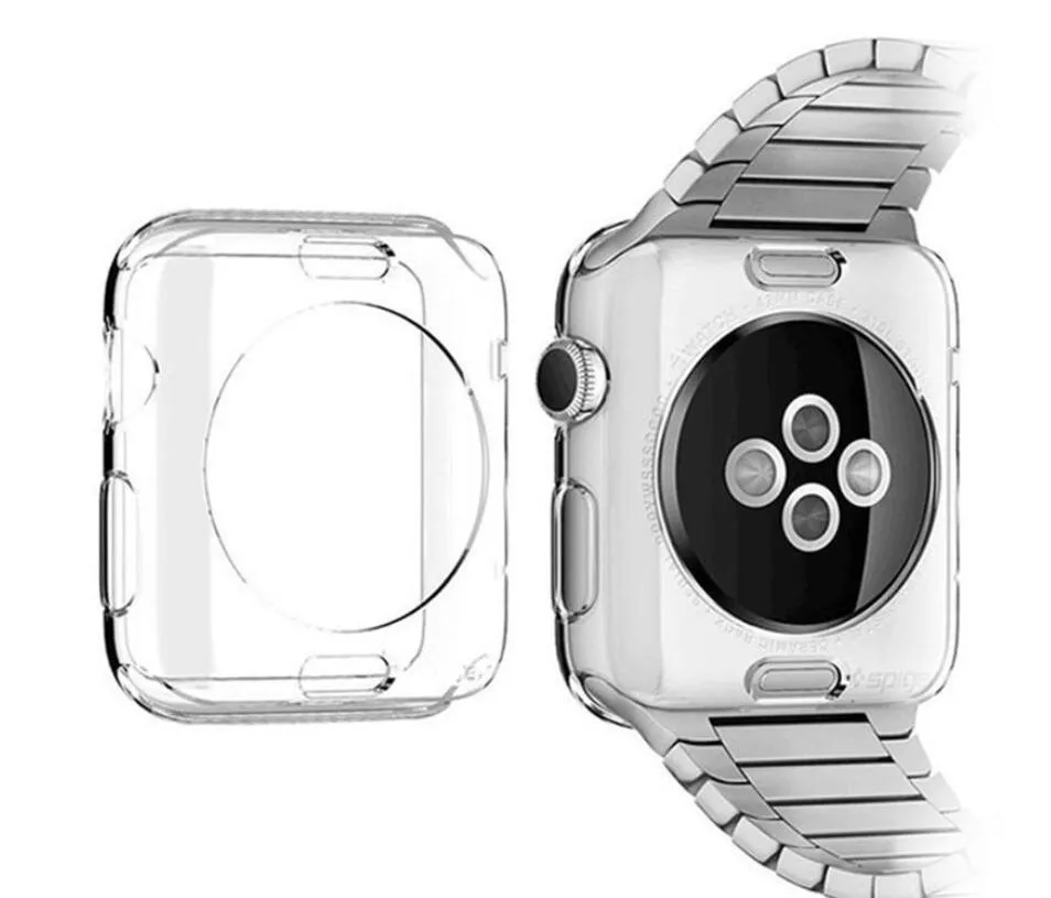 Nova 42 milímetros 38 milímetros de Slim Transparente Crystal Clear macio TPU borracha flexível e leve tampa protetora capa para Apple Watch iWatch Series 1/2/3