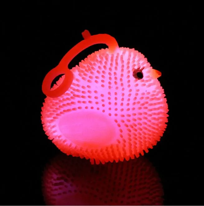 Cute flashing chick toy lighted up bouncing ball toys children chrsitmas gift Creative glowing chiken animal toys