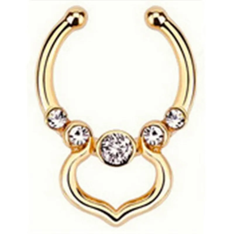 Crdifu Faux Piercings Nez Lèvre Septum - Anneaux Clip Acier Chirurgical 316L, Sans Perçage