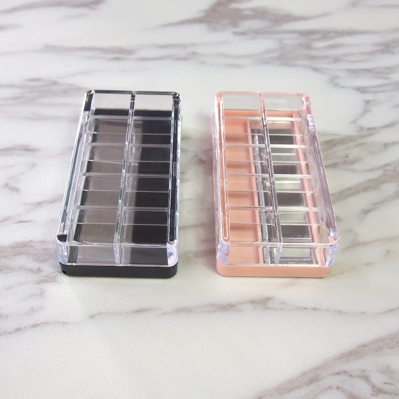 10 Grids Eyeshadow Case Pressed Lipstick Paleta Pojemnik Pusta Kosmetyczna Case Gel Lip Gloss Pudełko F353
