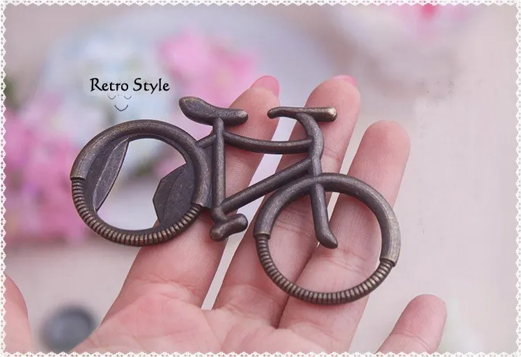 100pcs Hochzeit bevorzugt Geschenk Vintage Fahrrad geformt Fahrradflasche Opener für Hochzeitsfeier Gunst Souvenir