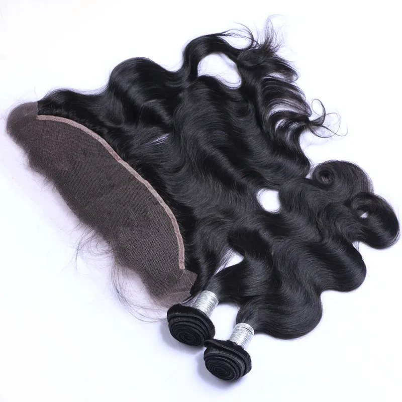 Braziliaanse maagdelijk menselijk haar met kant frontale sluitingen Body Wave 4 Bundels Lot 8A Grade Maleisische Cambodjaanse Peruaanse Remy Haar Weave Sluiting