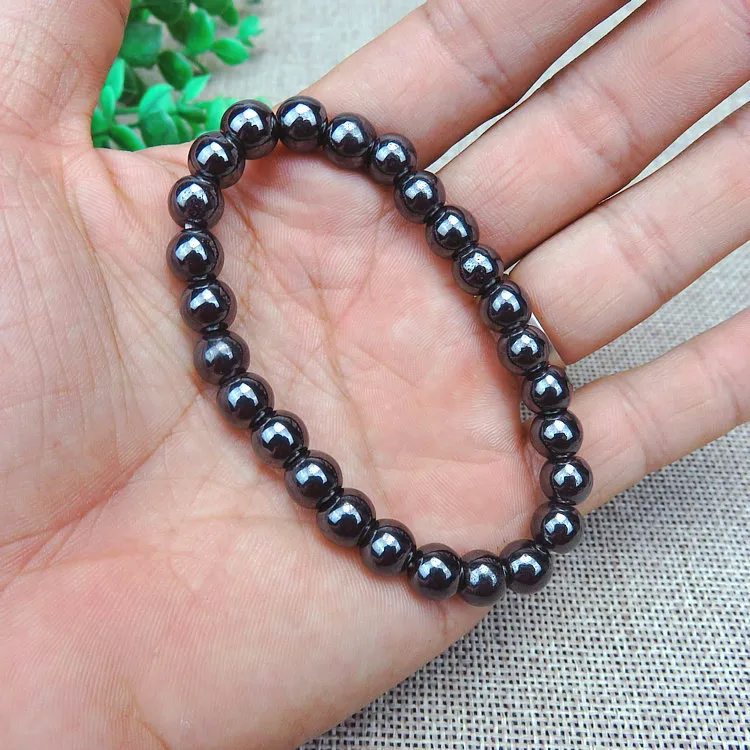 Mode Magnetic Hematite Stone Armband Therapy Health Care Magnet Beads Armband Mäns Smycken