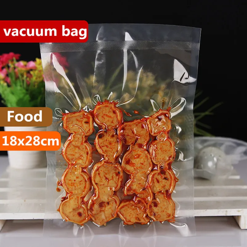 18x28cm 0.32mm Vacuum Nylon Clear Cooked Food Saver Storing Packaging Bags Meat Snacks Hermetic Storage Heat Sealing Plastic Package Pouch