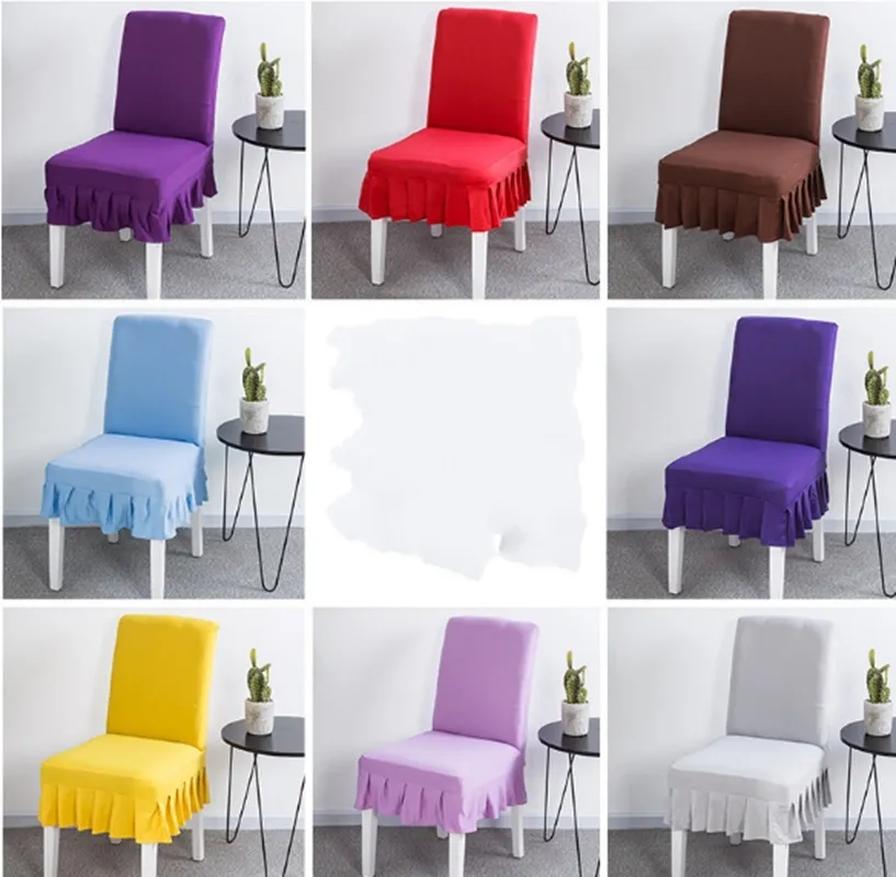 20 pcs/lot jupe style chaise couverture chaise pour mariage hôtel Banquet chaise tissu Spandex polyester couverture
