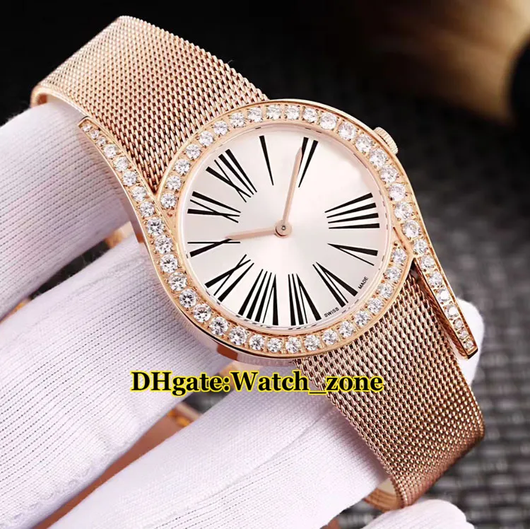 Limelight Gala 32mm G0A41212 White Dial Swiss Quartz Womens Watch Diamond Bezel Sapphire Glass Silver Steel Mesh Band Lady New Wat279D