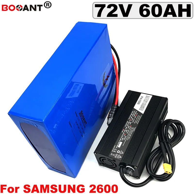 Pour puissant 5000W 7000W moteur batterie de vélo électrique 72V 60AH batterie au Lithium pour Samsung 18650 cellule + 5A chargeur livraison gratuite