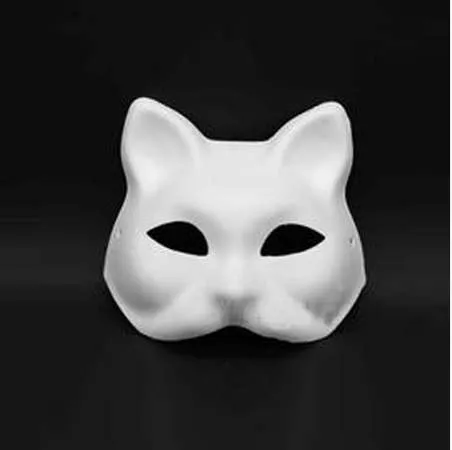 Masque blanc vierge de renard non peint pour femmes, masques de mascarade vénitiens pour femmes et filles, fournitures de robe de fête d'halloween