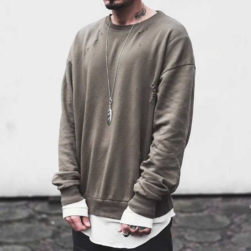 Men Autumn Winter Oversized Crewneck 