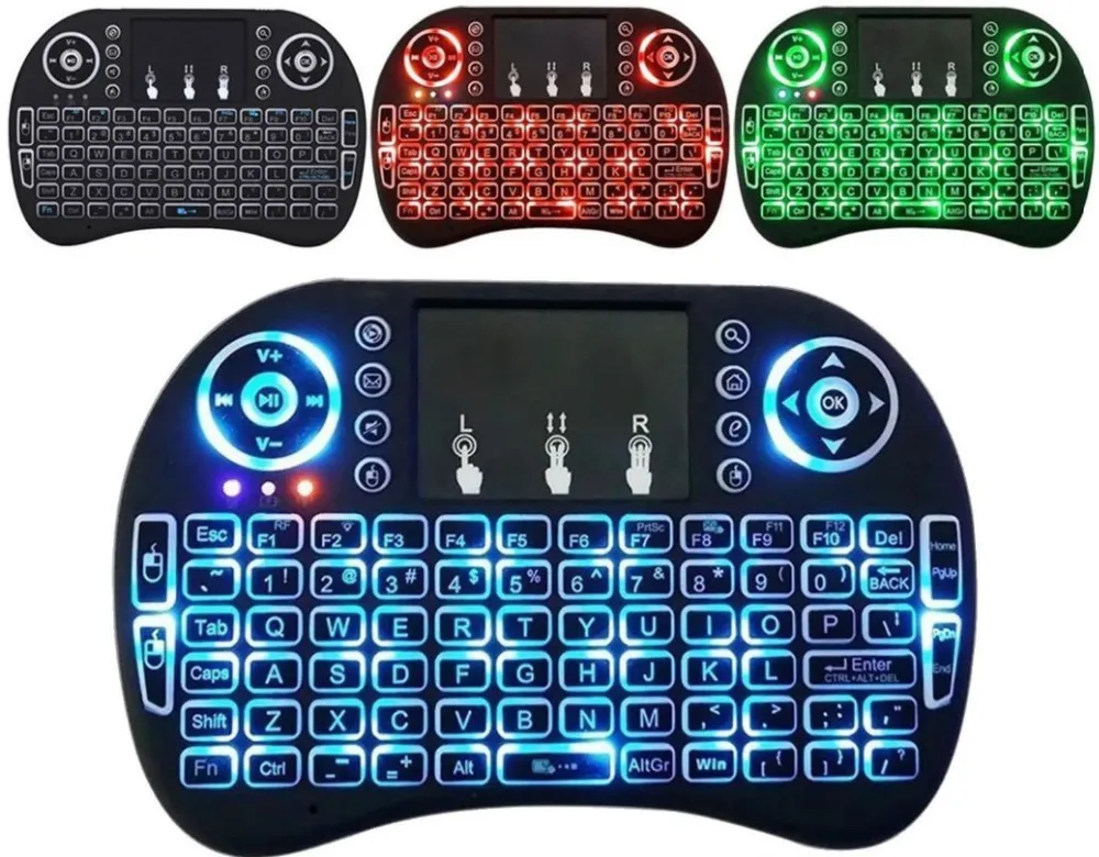 Hintergrundbeleuchtung Mini Wireless Tastatur 2,4 GHz Fly Air Maus mit Touch Pad Fernbedienung für PS3 Xbox 360 Android Smart TV PC