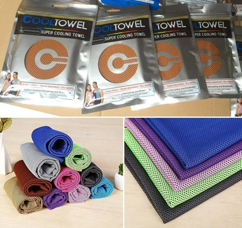 90 * 30 cm ijskoude handdoek koeling zomer zonnestrak sport yoga oefening cool quick droge zachte ademend koelhanddoek MK537