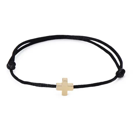 10st / mycket Lucky Golden Cross armband för kvinnor Röd sträng Justerbar armband DIY smycken
