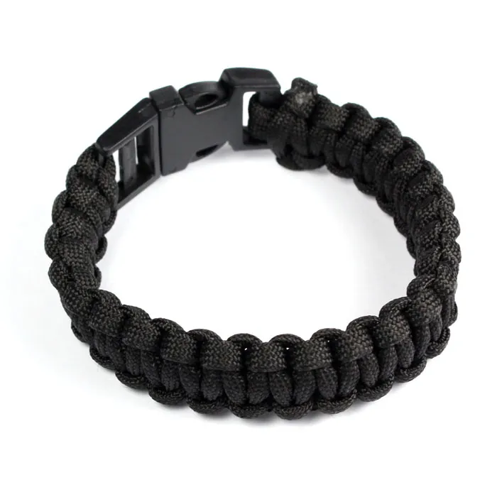 Paracord Bracelet 550 rope Survival Buckle Tent Tight intrecciato Black Paracord Rescue Rope Fuga Bracelet