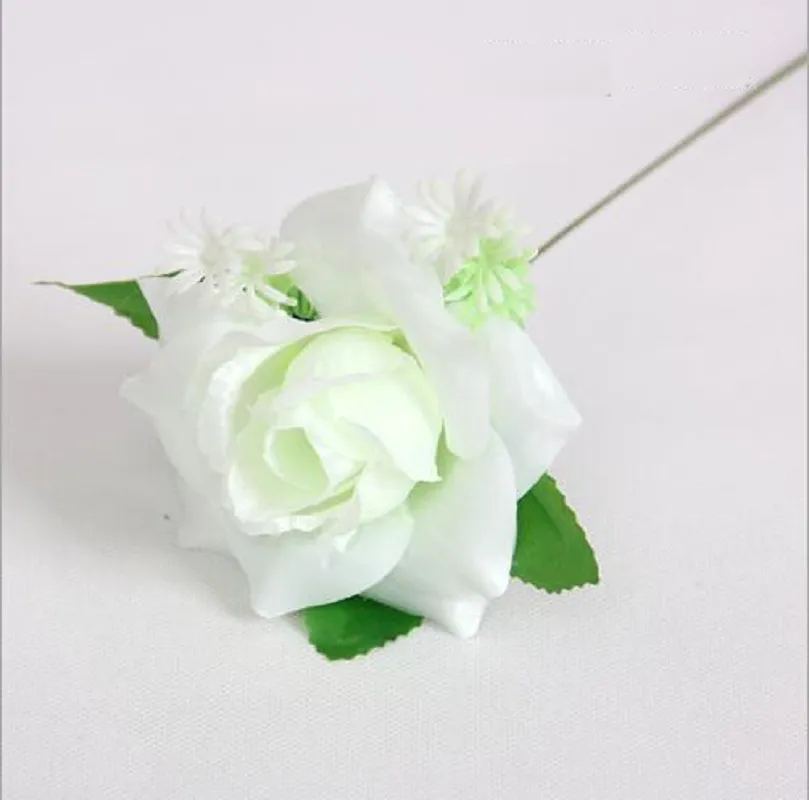 3Quot Rose Leaf Rod Artificial Silk Flower for Wedding Bridal Bouquet Decoration5370203