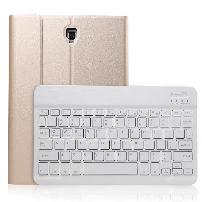 Étui en cuir PU ultra mince intégré dans une couverture de clavier Bluetooth sans fil détachable pour Samsung Galaxy Tab S4 10.5 T830 T835 tablette + stylet