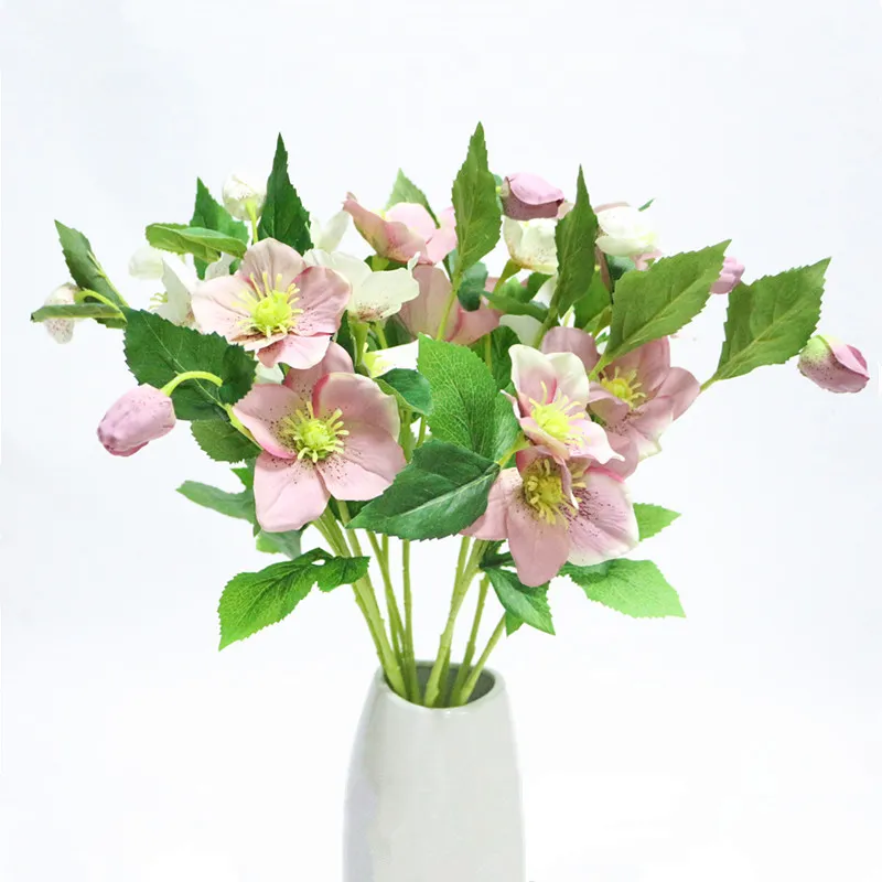 New Design 3 Heads Branch Flowers Artificial Seda Decoração