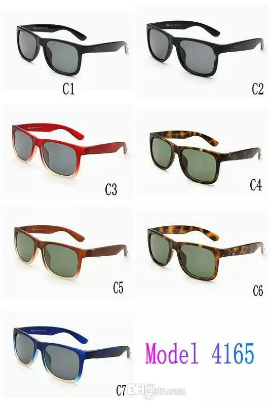 Novo designer de marca Óculos de sol de vidro ao ar livre para homens e mulheres Esportes unissex Óculos de sol com armação preta 7 cores FRETE GRÁTIS