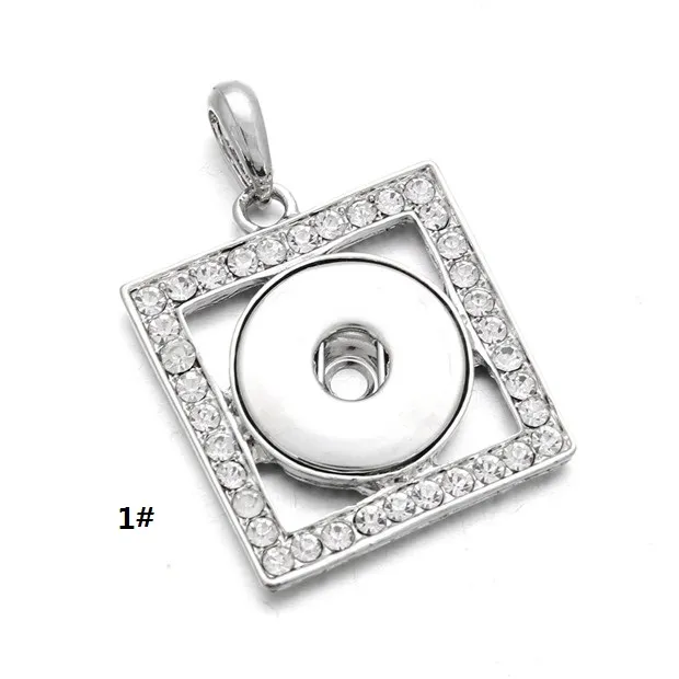 Collana con bottone automatico Noossa a forma di cuore quadrato con gioielli di moda con pendente in cristallo pieno di diamanti CZ in vendita