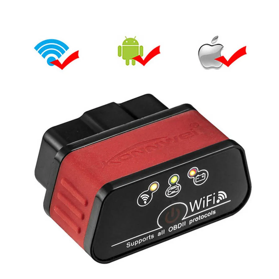 EML327 OBD2 WiFi V 1.5 Auto Diagnostic Scanner ODB 2 Autoscanner Konnewei KW903 ELM 327 Wi-Fi OBD2 Adapter för iPhone Android