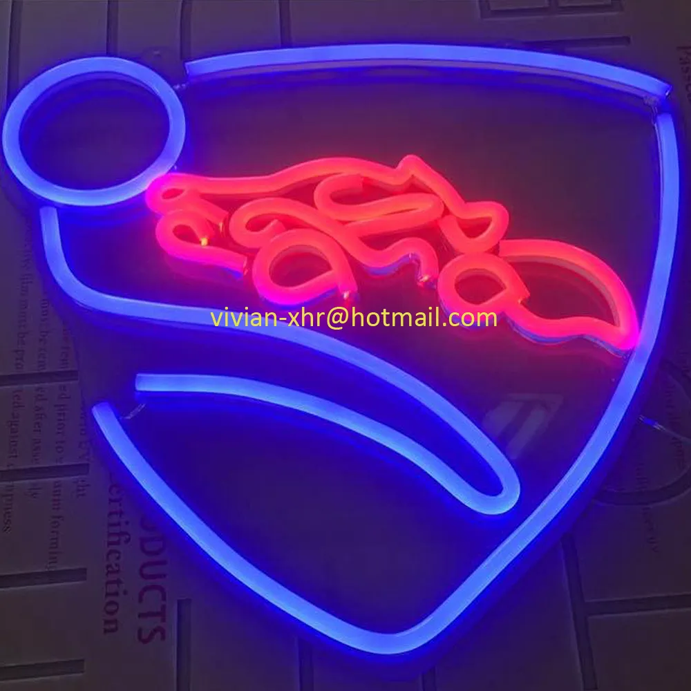 Placa de iluminação de néon personalizado portátil flexível barata Logo Rocket League Tubo de lâmpada de brilho de néon grande Tira de sinal para quartos 302t