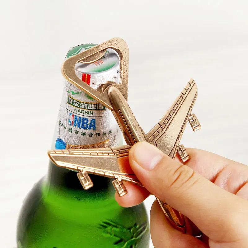 2 style Airplane Bottle Opener Antique Plane Shape Wedding Gift Party Favors Kitchen Aluminum Alloy Beer Openers Perfect Travel Aviation Gifts for Pilot
