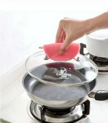 Kitchen Silicone Dish Scrubber Brush Pad Pot Pan Dishwashing Sponge Useful Magic Silicone Dish Bowl Cleaning Brushes