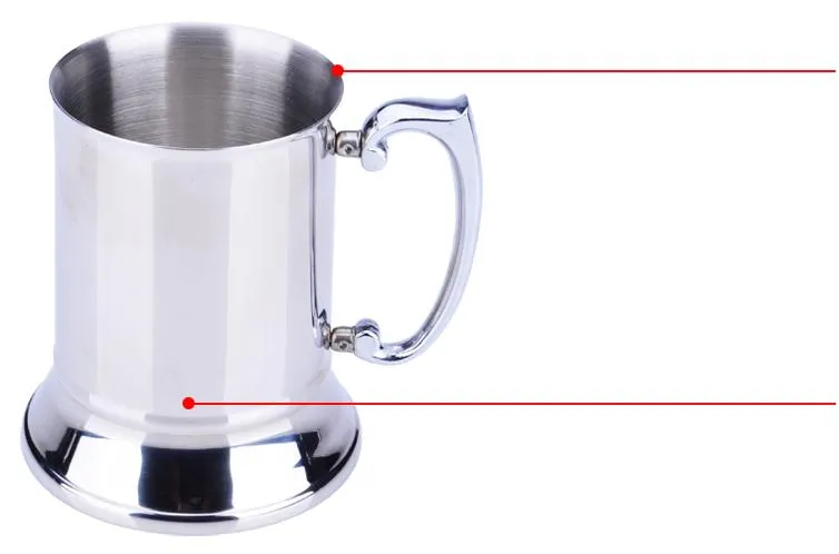/carton High quality mirror 450ml Double Wall stainless steel tankard,stainless steel beer mug,stainless steel stein SN1383
