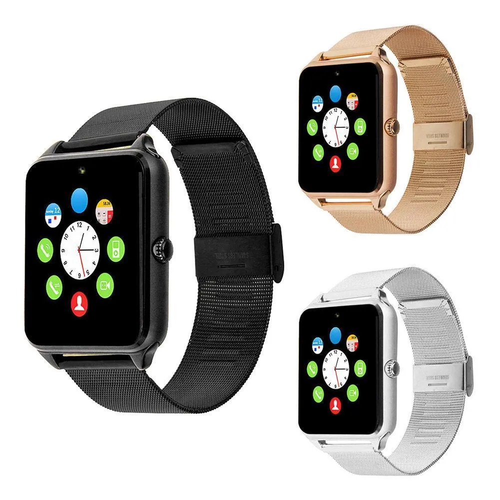 Prix d'usine de qualité supérieure Z60 Watch Smart Watchs Screen tactile Bluetooth Camera Sports Wristwatch G-Sensor Free DHL Expédition