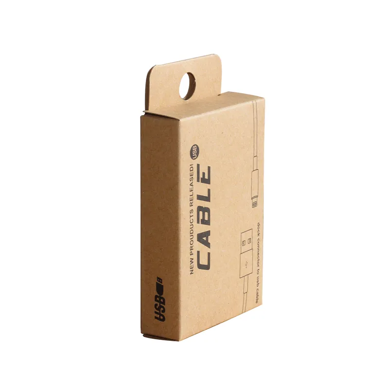 atacado caixa de pacote personalizado para 1,5m cabo USB para iPhone samsung varejo kraft papel embalagem embalagem