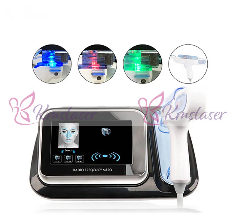 Professional Water Mesotherapy Gun Vanadium-Titanium Injector RF Wrinkle Removal 3 light colors red blue green