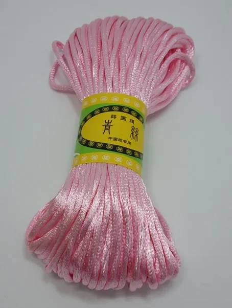 YIQIFLY, 12 шт., 2 мм, 20 м, китайский узел, шнур, атласная плетеная веревка, смешанные 12 цветов, фурнитура для ювелирных изделий, веревка с бисером4951420