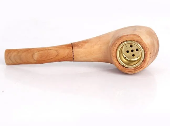Novo cachimbo de madeira natural feito à mão de cor sólida feito à mão