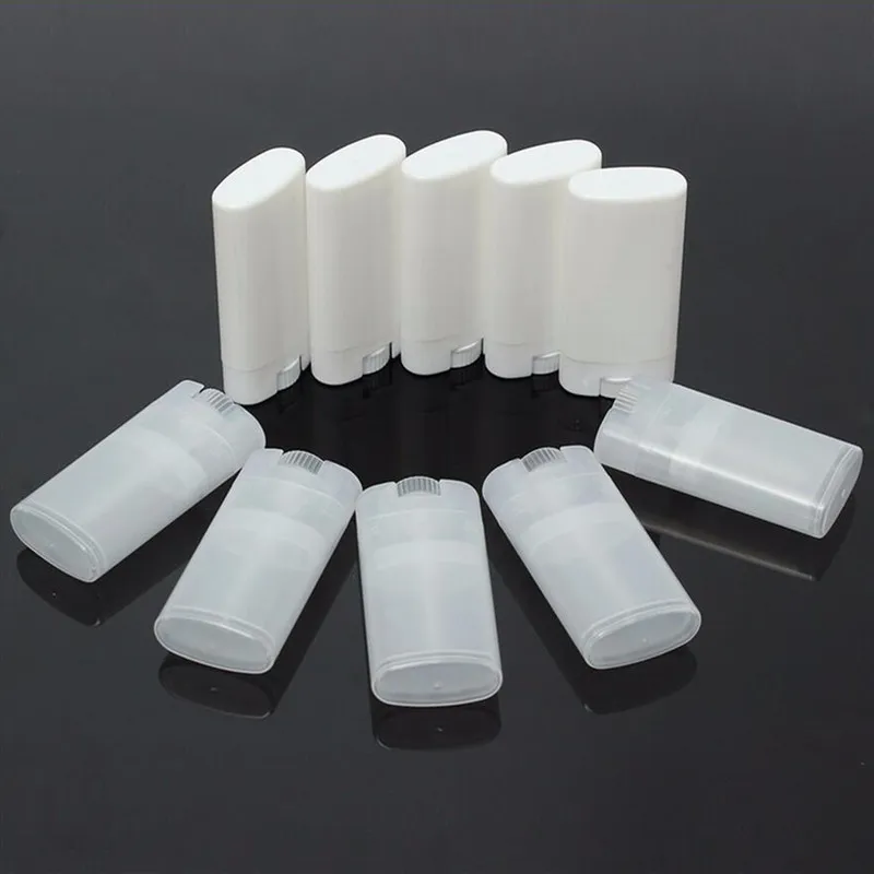 15g White/ Transparent Flat Empty Lipstick Tube DIY Lip Balm Tube with Big Volume Deodorant Tubes