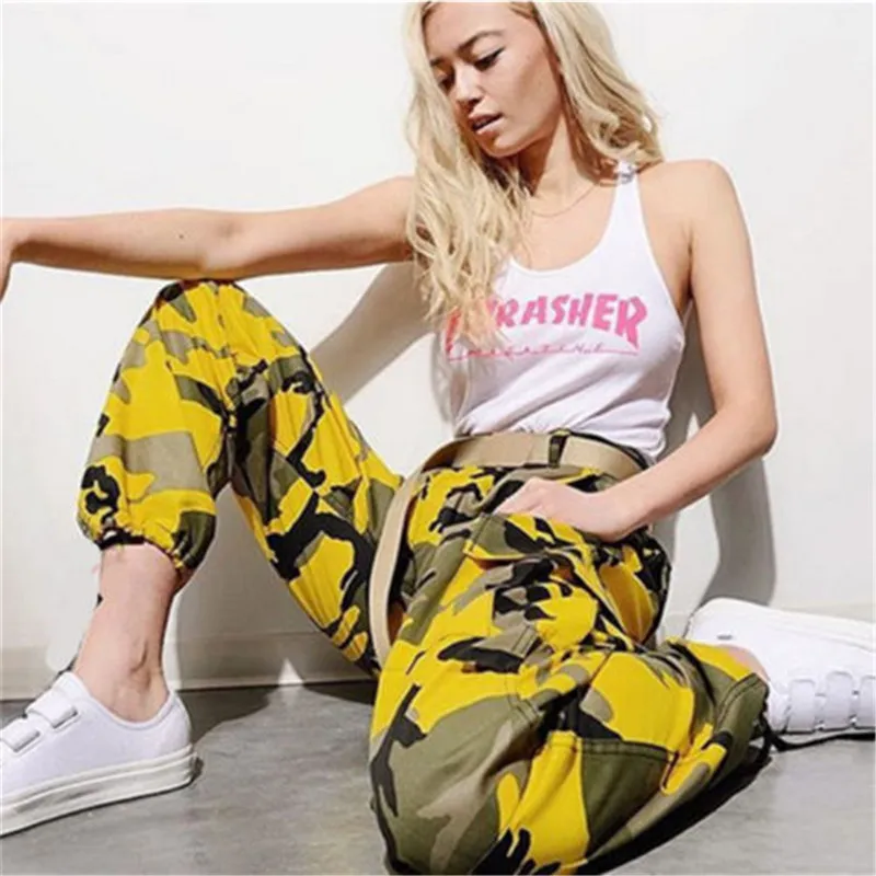 2023 Trousers Camo Cargo Trousers Women Fashion Hight Waist Patchwork  Camouflage Long Pants Casual Trousers Pockets Sweatpants - AliExpress