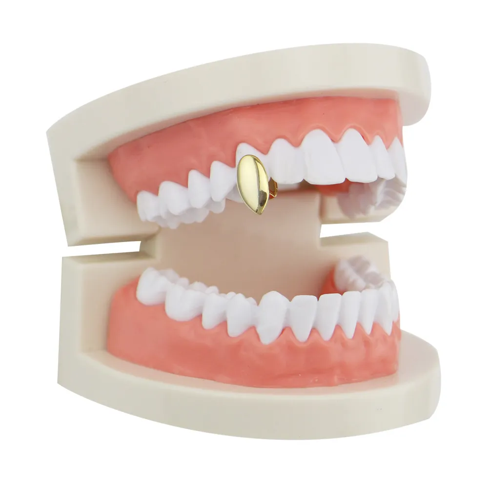 Fantasticdreamer Single Fangs Teeth Grillz Smooth Silver Gold Rose Gold Color Grillz Teeth Cheap Teeth Set Hip Hop Men Jew5783582