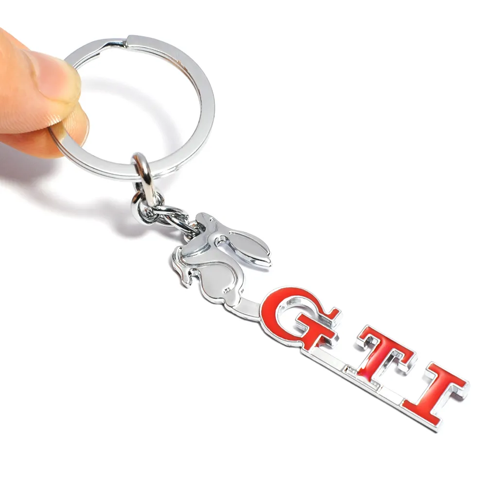Auto Keyring 3D GTI VW Car Key Ring Chrome Finish Key Chain Fob Ring