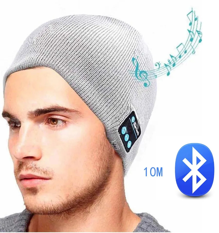 Trådlösa Bluetooth Headphones Musikhatt Smart Caps Headset Hörlurar Varmt mössor Vinterhatt med högtalare Mic för sport