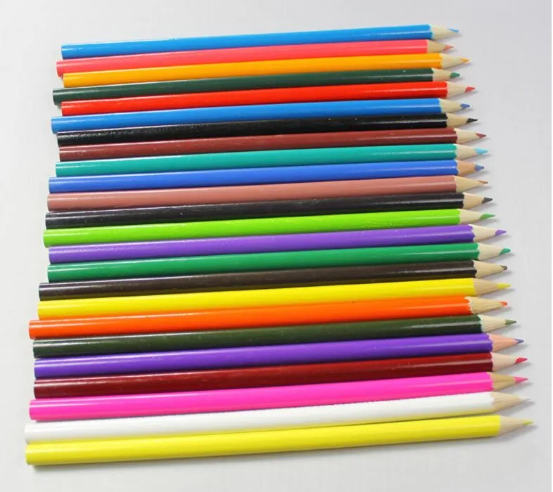 24 färger måla pennor trä färgpennor färgpennor för barn färgböcker hemlig trädgård ritning pennor baby present