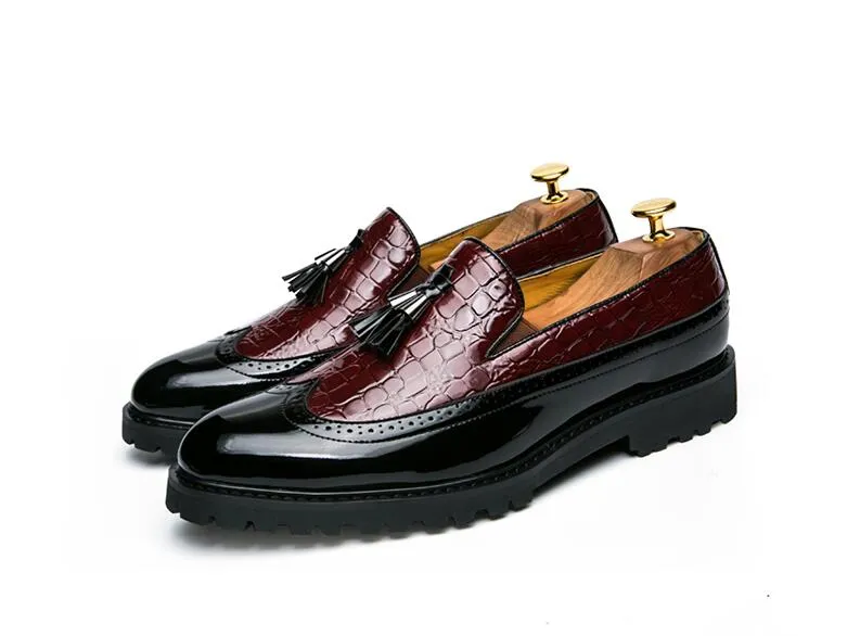 Zapatos de vestir de diseño para hombre, zapatos Oxford de charol de lujo a la moda para boda, 1nx23