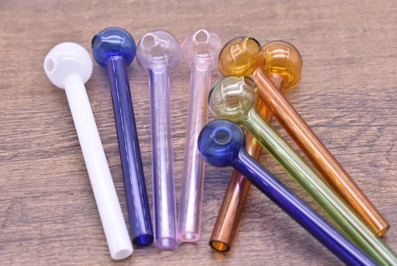 Le moins cher coloré 10 cm Pyrex verre brûleur à mazout tube tube de verre verre brûleur à mazout tuyau Bienvenue à l'achat