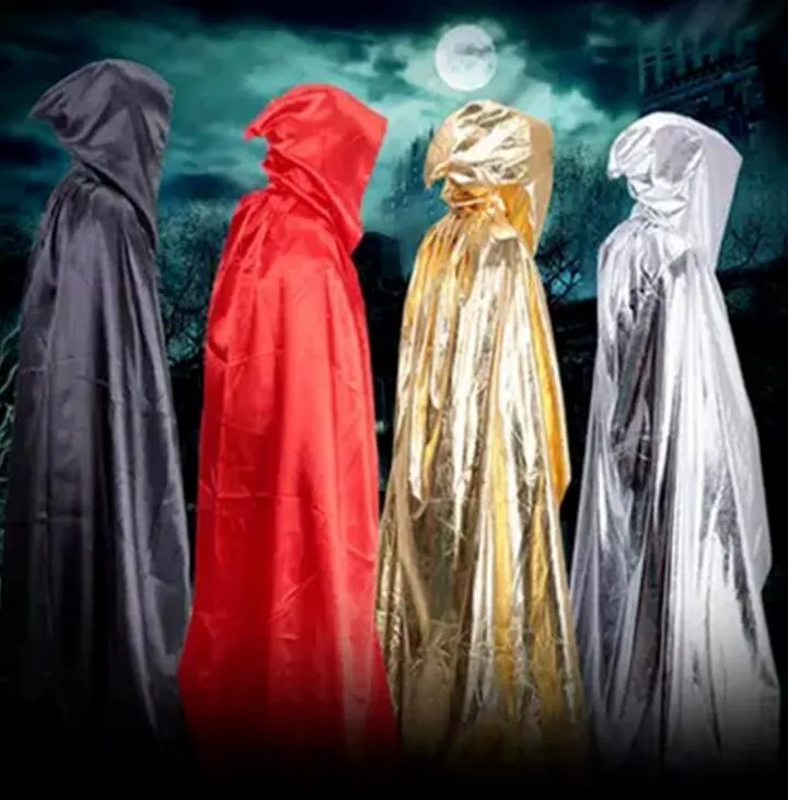 Costumes d'halloween adultes hommes femmes cosplay sorcière manteau or argent dieu de la mort fantôme manteau festival fête fournisseur Vampire cape