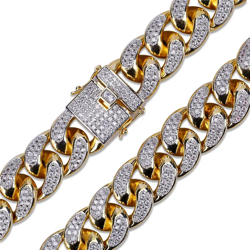 Bling Ice Out Hiphop Armbänder Gold Zirkonia Ketten Für Männer 2018 Neue Mode Hip Hop Armband Schmuck