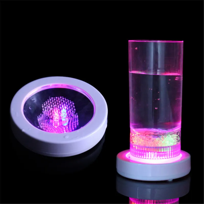 Presente Xmas Mudando a cor do LED Coasters Luzes USB Bebida recarregável 5V vidro Bottle Cup Coaster Mat Bar partido
