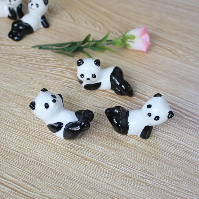 Ceramiczne Panda Chopsticks Stojak Uchwyt Porcelanowy Łyżka Widelec Nóż Odpoczynek Restauracja Stół Dekoracje Darmowa Wysyłka Wen5962