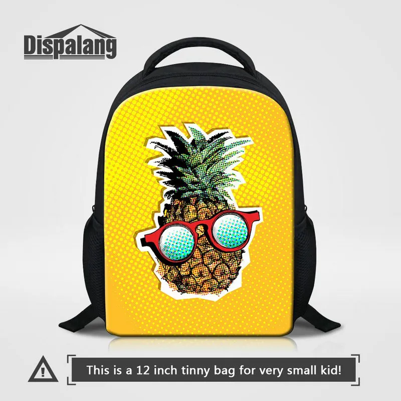 Unikalny projekt Cartton Ananas Owoce Wydrukowane Szkolne Plecak na małe dziewczynki Stylowe torby książki 12 cali Mały Bagpack Maluch Dzieci Plecak