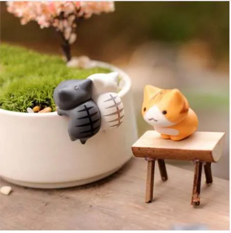 Décorations de jardin Miniatures 6 PCS Belle bande dessinée mignonne Lucky Cats Micro Paysage Chaton Microlandschaft Pot Culture Outils Z7